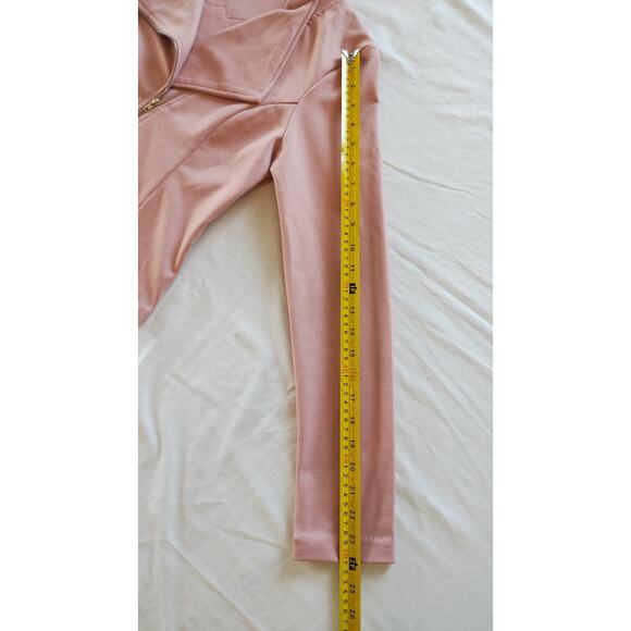 Pink women jacket with zip asymmetrical Embroidered Back size large - Picture 12 of 14